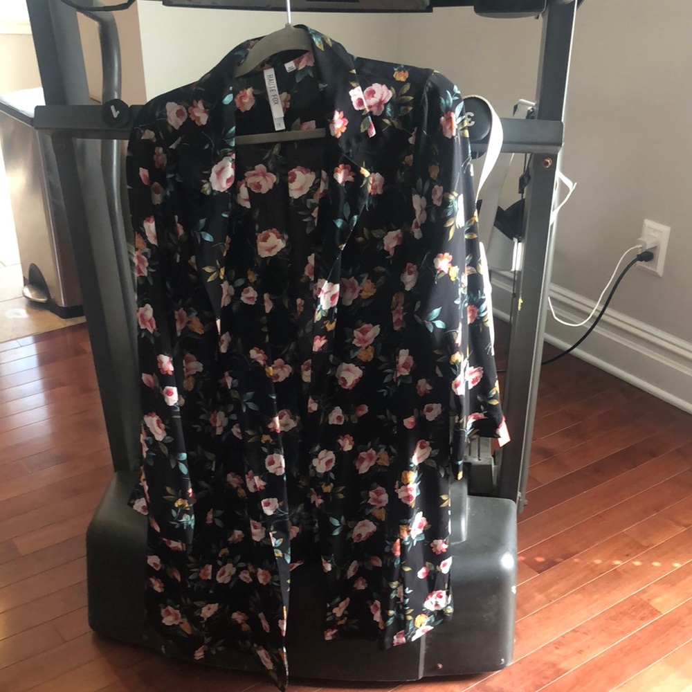 Long floral tunic duster